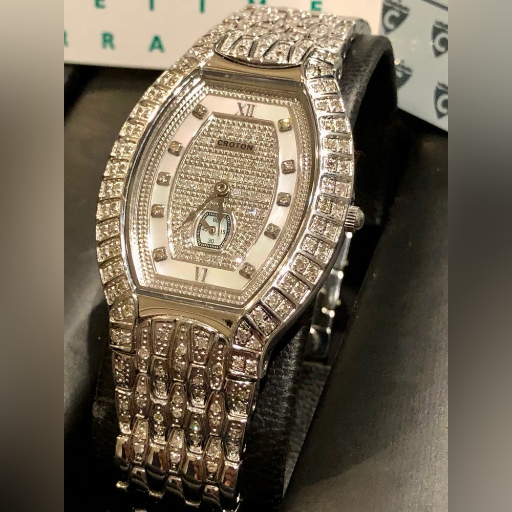 Croton Diamond Mop Swiss Movt Sapphire Watch